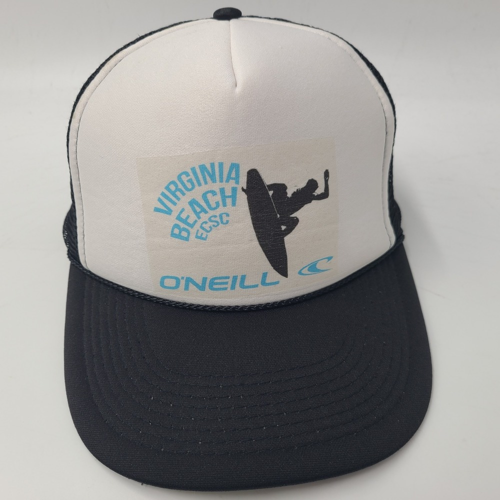 O'Neill Hat Snapback Trucker Mesh White Black Virginia Beach ECSC Surf Logo Men